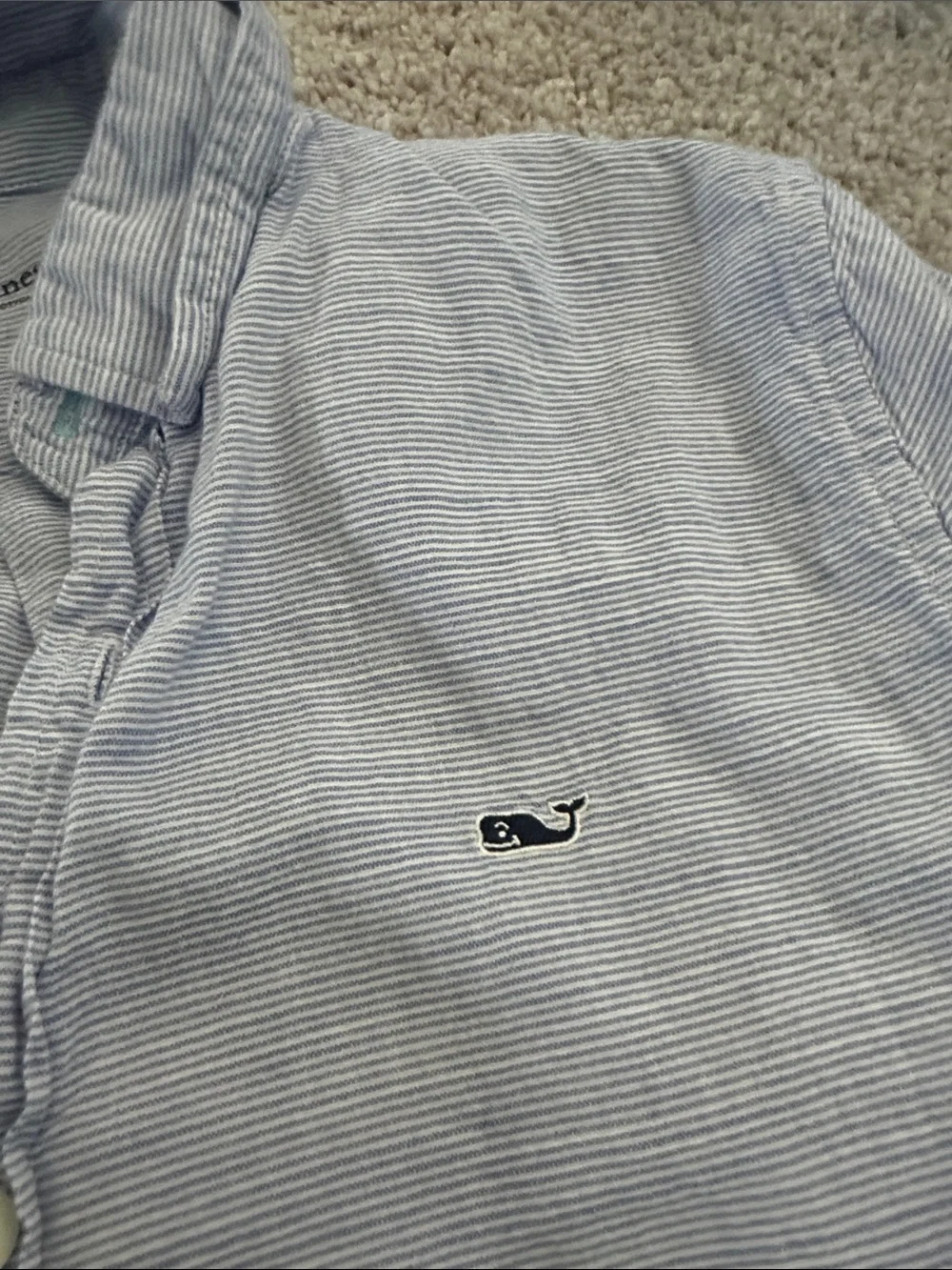 Vineyard Vines Light Blue Striped Short-Sleeve Button-Down Shirt